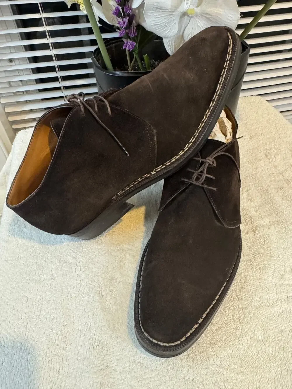 Luigi Borrelli Brown Suede Ankle Lace-Up Men’s Boots Size 10.5(800